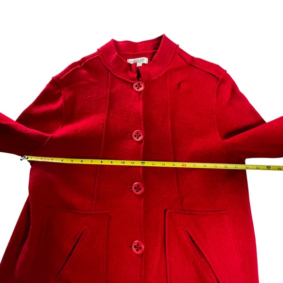 Coldwater Creek Red Wool Blend Stand Collar Jacket L Classic - Picture 10 of 14